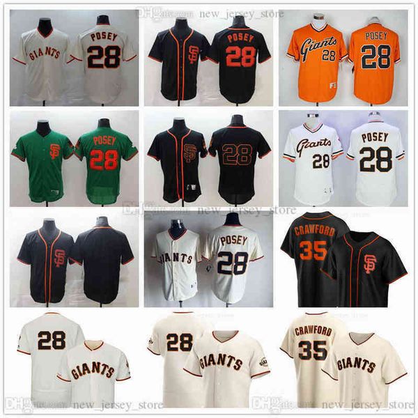 

2022 news baseball 28 buster 35 brandon posey crawford jerseys stitched green gray road cream home orange black alternate jersey