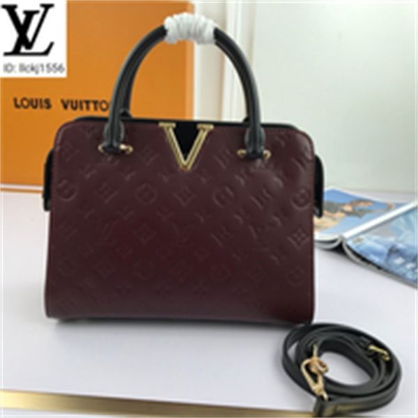 

iconic luxury m44826 burgundy patent leather embossed handbag shoulder bag women handbags brand bags handles shoulder bags totes designe, Red;black
