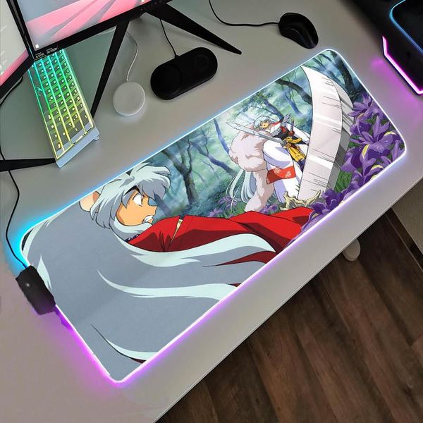 

mouse pads & wrist rests gaming computer pad anime rgb large mousepad mini pc carpet with backlight led deskxl