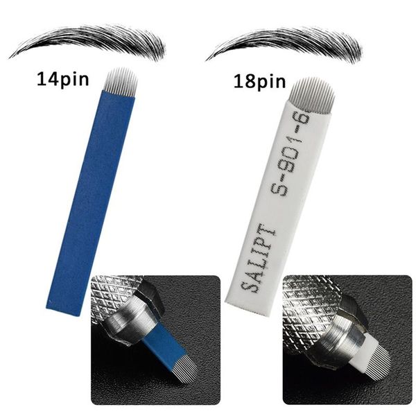 

tattoo needles 50 pcs u shape 14 18 pin permanent makeup manual eyebrow for 3d pen embroidery blade