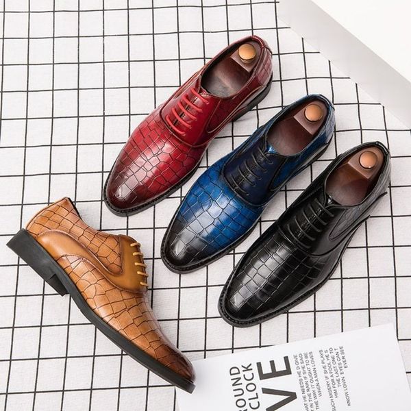 

men shoes outdoors spring autumn banque simplicity lace up round toe chaussures pour hommes pu leather dress classic comfortable oxfords der, Black