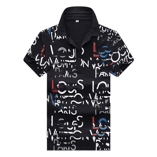 

business casual polo shirt tshirt men sleeve stripe slimmer society men's fashion checked five color chooes, White;black