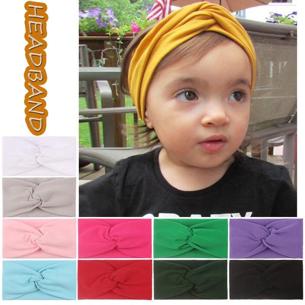 

kids born girls baby solid cross knitted headband knot infant hair band bow accessories turban headwear, Slivery;white