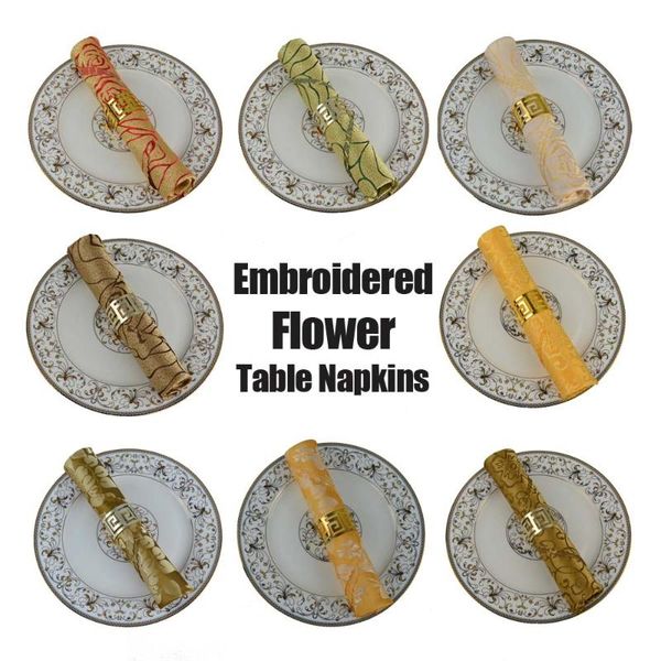 

table napkin 50pcs/lot 19" traditional chinese yellow el banquet polyester spring party decoration washable serviettes towel