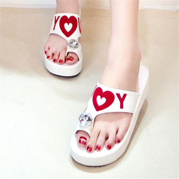 

slippers summer leisure platform shoe cover toe slipper women's diamond flip-flop sandals, Black