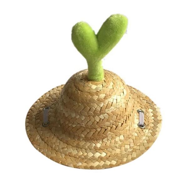 

dog apparel 1pc straw hat pet summer caps gerbery peas seedlings sunshade cap for large dogs and cat funny supplies