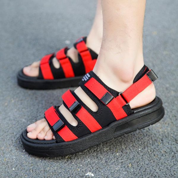 

sandals homme sandale outdoor sandles walking de water sandal hollow summer dress mens masculina men breathable shoe 39 on s thick sole, Black