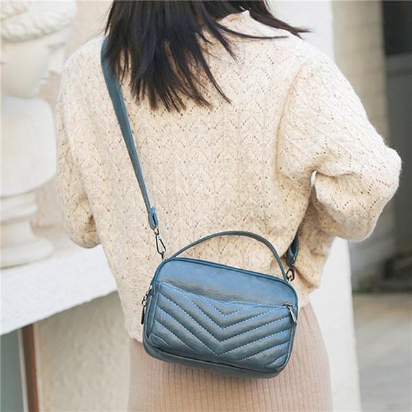 

evening bags luxury women's bag 2021 high-quality soft pu leather ladies shoulder messenger designer multi-layer double zipper