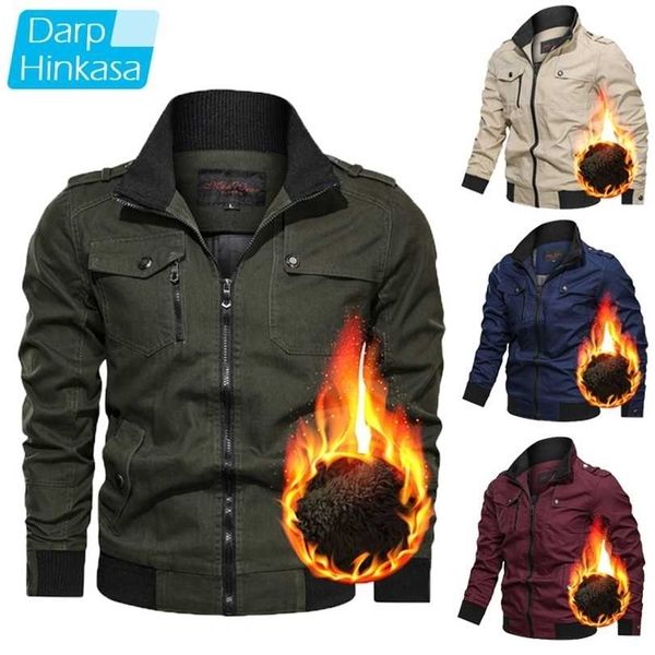 

brand winter warm military jacket men outdoor vintage air force pilot thick fleece bomber coats clothing 211126, Black;brown