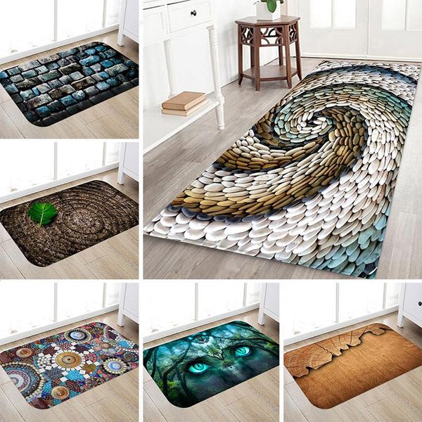

modern kitchen carpet bath living room laundry mat 3d marble pattern texture non-slip floor rug entrance doormat 60*180cm carpets