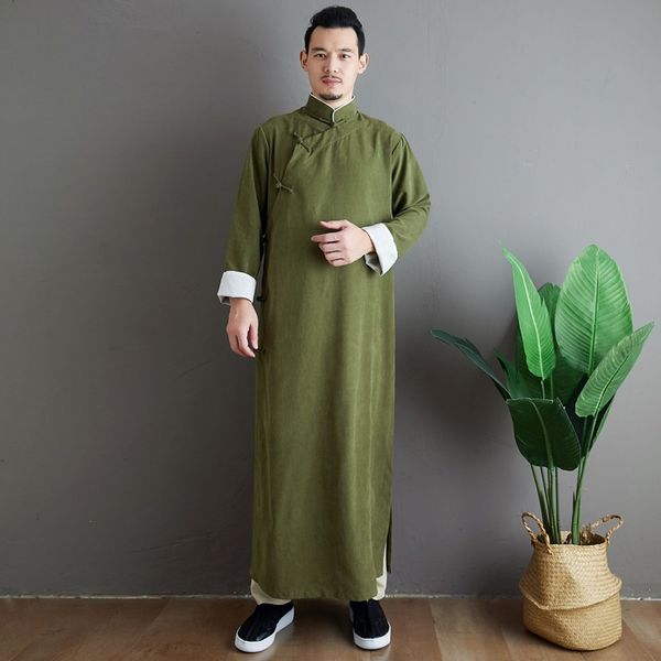 

traditional chinese dress men mandarin gowns wing-chun kung fu uniforms solid performance costume chinese tunic suit 12104, Red
