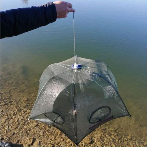 

lazytrap fishing net 6 holes folded hexagon crayfish cacher foldable outdoor throw catch tool accessories