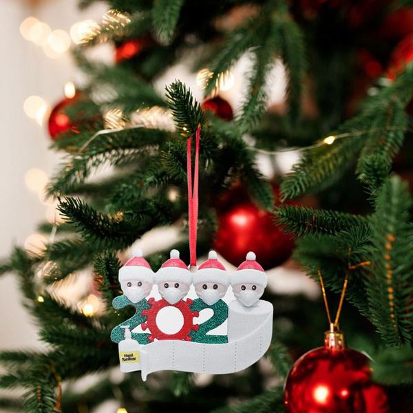 

party masks 2021 quarantine christmas home iron art personalized survived family toy gift winter festive holiday ornament