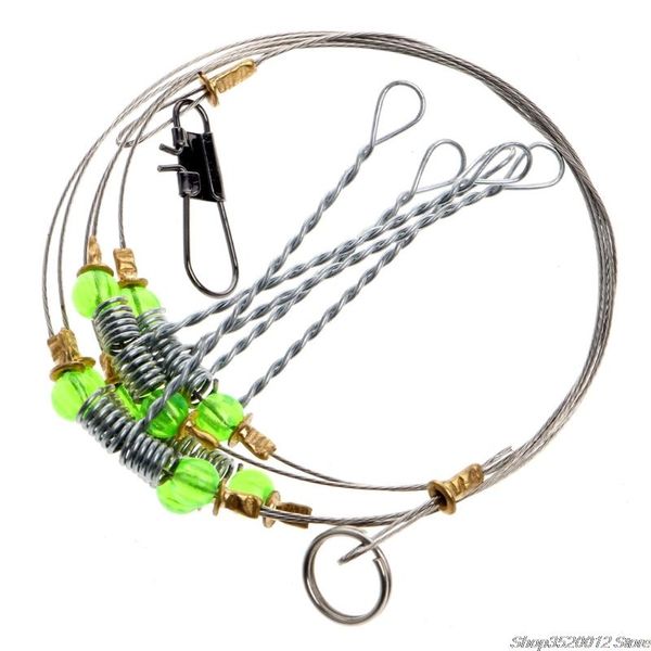 

anti-winding swivel string sea fishing hook steel rigs wire leader fish hooks