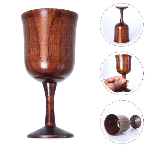 

mugs 1pc wooden cup goblet simple style multipurpose drinking