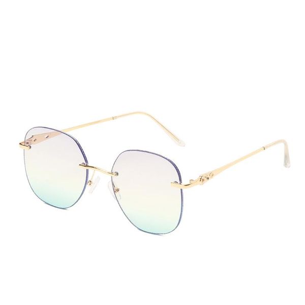 

fashion tea gradient sunglasses women ocean water cut trimmed lens metal curved temples sun glasses female uv400, White;black