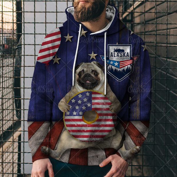 

autumn fashion american flag eagle 3d printing men's 3d sweater street trend pullover hoodie ihp, Black