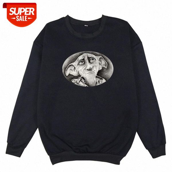

harry potter elf dobby print crew neck sweatshirt #cw9f, Black
