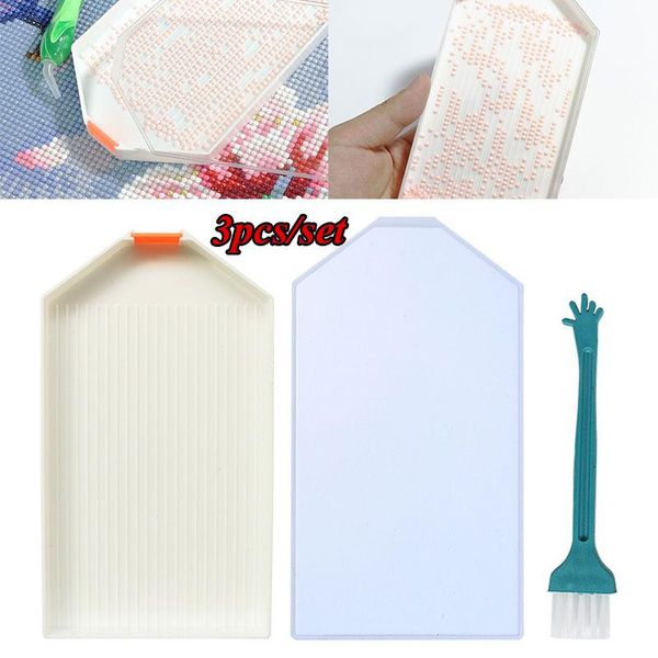 

other arts and crafts 1pc large capacity diamond painting tray with cover 1set drill plate cross stitch embroidery accessories