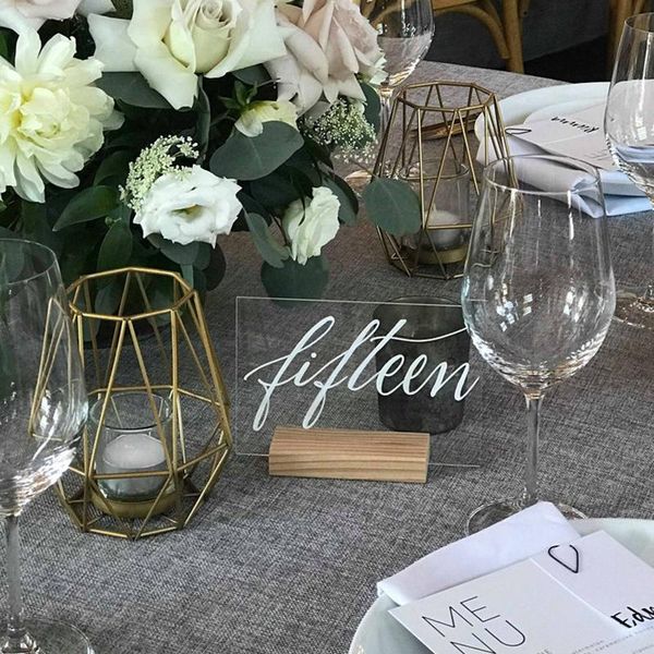 

party decoration acrylic table numbers with wood stand personalized wedding clear modern 2021 decor