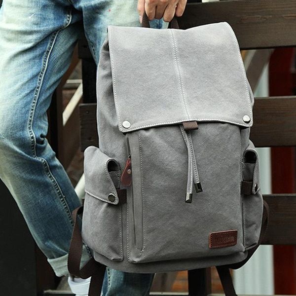 

backpack men's bag canvas single shoulder wear resistant college styl