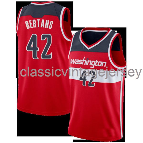 

custom davis bertans #42 men's swingman jersey stitched mens women youth xs-6xl ncaa, Black