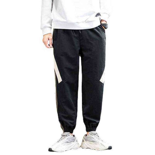 

men's casual pants 2021 autumn corset loose korean fashion harem pants capris, Black