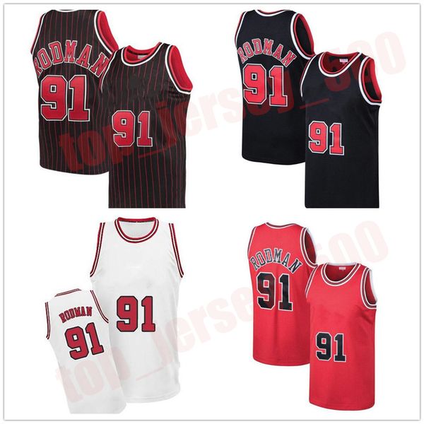

basketball jersey 91 dennis rodman, Black;red