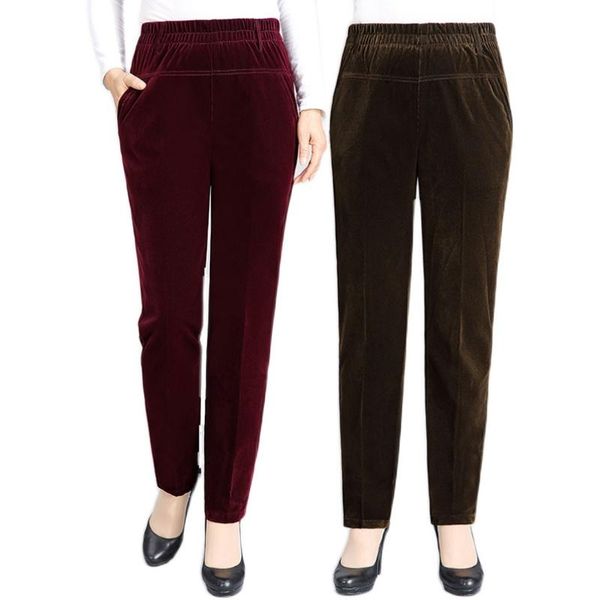 

corduroy mom pants autumn winter women loose high waist plus size -3xl straight trousers pantalon femme women's & capris, Black;white