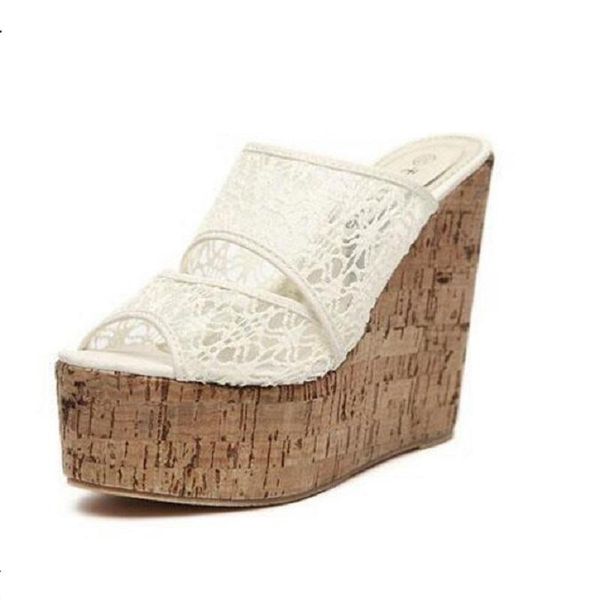 

summer lace hollow out sweet gladiator style womens open toe platform wedges sandals for women shoes high heel zapatos mujer dress, Black