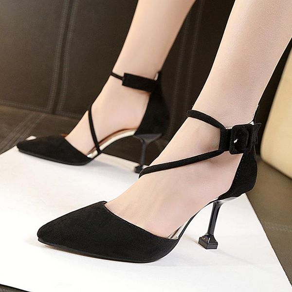 

single shoes korean version of the wild high heel women's stiletto sandals spring models cat dress, Black
