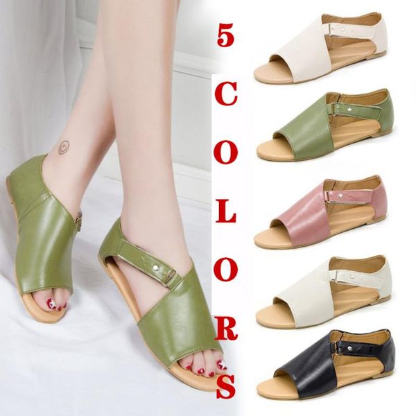 

flat women's sandals peep toe summer shoes for women hollow out gladiator casual soft ladies woman sandalies, Black