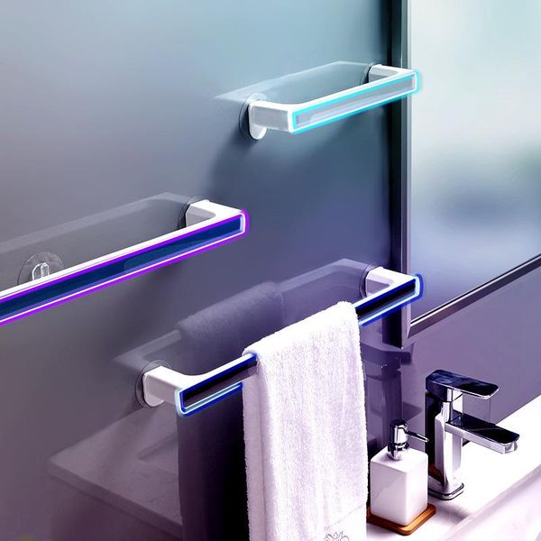 

towel racks self-adhesive bathroom holder black plastic kitchen rack hanging organizer towels bar shelves stand storage
