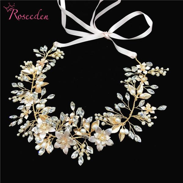 

hair clips & barrettes freshwater pearls wedding headband bridal vine accessories bridesmaids women girls party jewelry re3432, Golden;silver