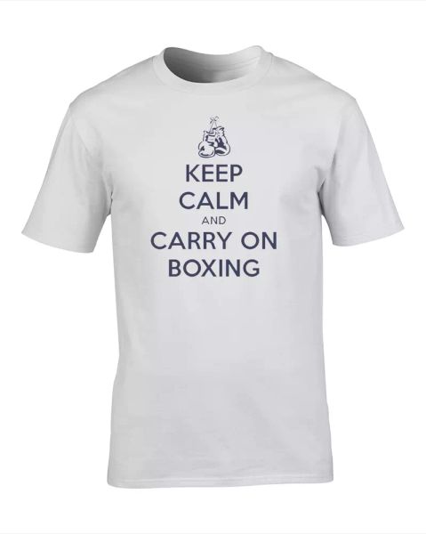 

keep calm and carry on boxing, sports fighting youth t-shirt, White;black
