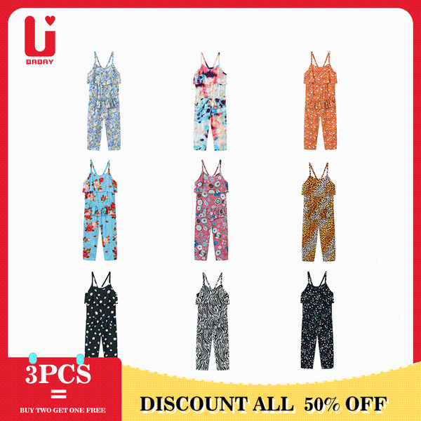 

jumpsuits children summer clothing infant kids baby girls tie dye romper spaghetti colorful gradient sunsuits fashion 1-6t, Blue