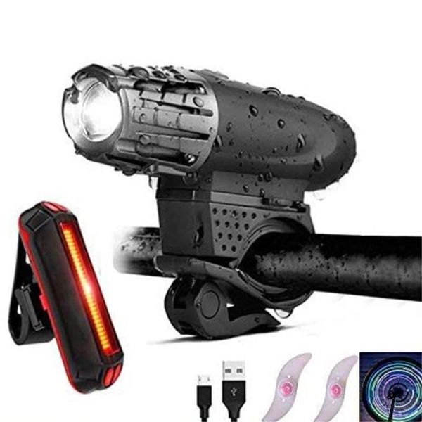 

bike lights 360 degree rotation bicycle front tail light usb charging lamp night warning outdoor waterproof cycling lighting