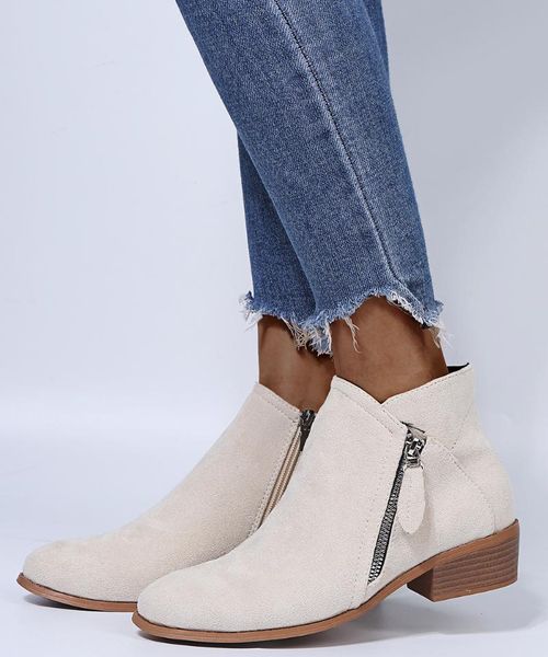 

boots women autumn pu leather chunky heels ankle fashion pointed toe short boot zipper casual winter plus size 2021, Black