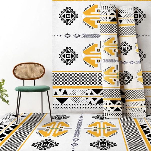

carpets household retro printed felt area carpet room floor non-slip living bedroom home decoration yoga mat