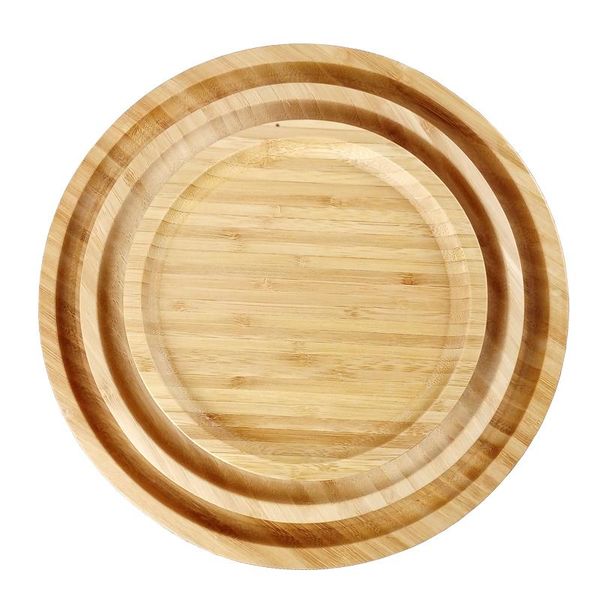 

kitchen storage & organization round bamboo serving tray tea pastry cake cheese board tableware eco friendly wooden plates tools for party