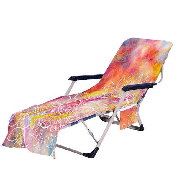 

chair covers beach cover towel with side storage pockets for pool sun lounger sunbathing vacation 82.5"x29.5"