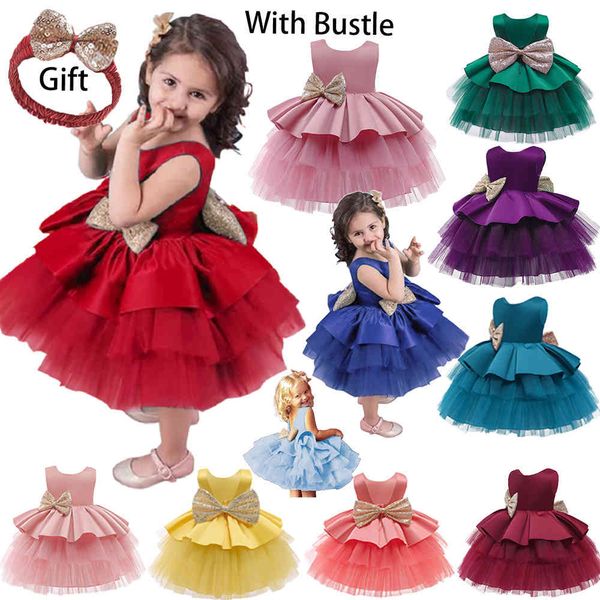 

premium 70% off princess dress bow tie color matching small and medium-sized children's pengpeng girls' dress summer, Blue