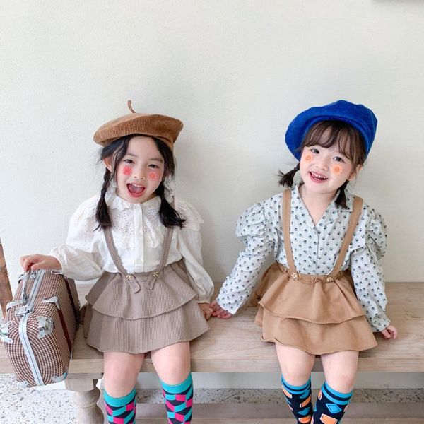 

spring girl's shorts arrival korean style cotton pure color suspender short pleted skirt all-match for baby, Black