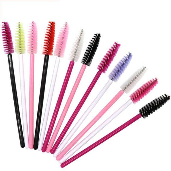 

makeup brushes 50pcs/bag disposable nylon mini portable color eyelashes eyebrow brush roll grafted eyelash beauty tools