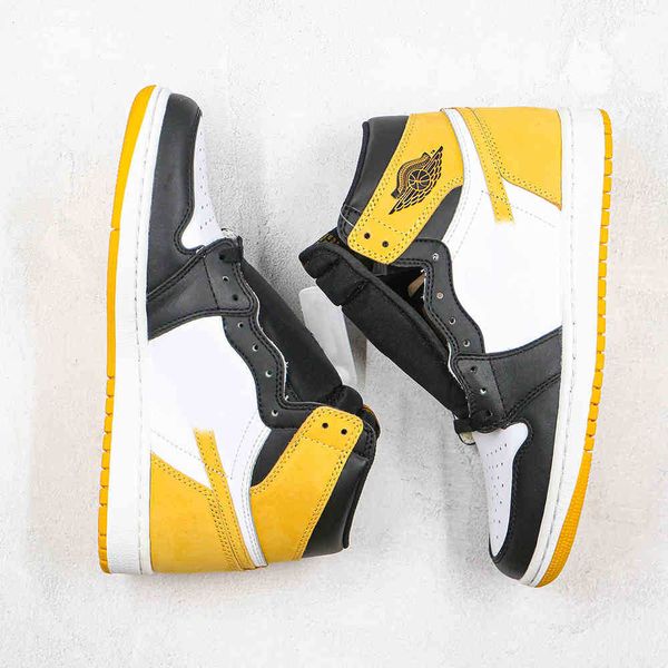 

(boxed) men's jumpman 1 basketball shoes and women's black yellow toes outdoor casual sportsajba