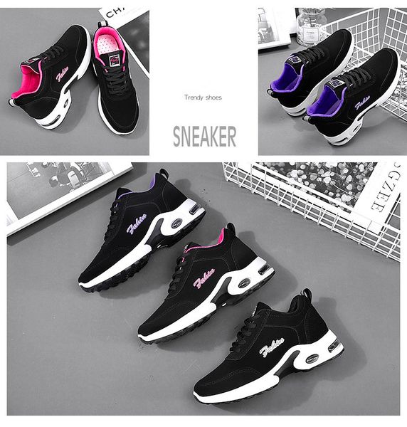 

women's shoes fall 2021 matte leather upper soft sole running shoe korean casual cushion sports shoes women pn102