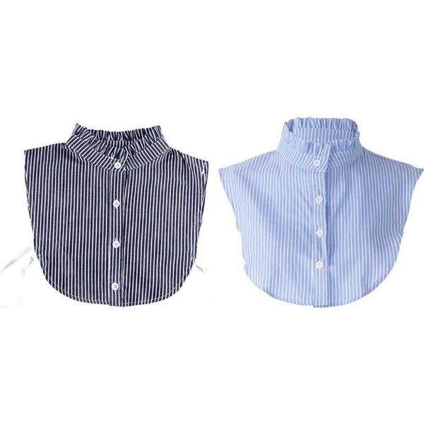 

neck ties female deployable fake collar with striped shirt 649c, Blue;purple