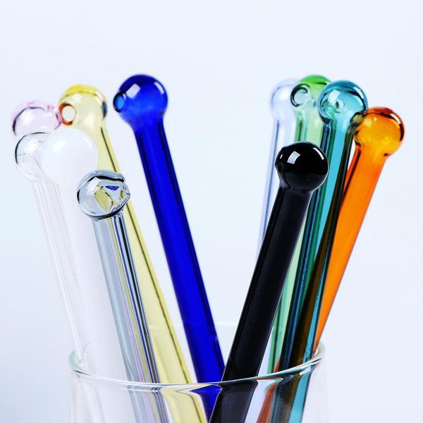 

drinking straws 10 pcs multicolor glass straw 19cm reusable cocktail milk coffee high boron silicate eco friendly