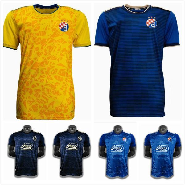 

club 2021 2022 gnk dinamo zagreb soccer jerseys 21 22 home blue orsis petkovc peric olmo ademi gojak football shirt kits, Black;yellow