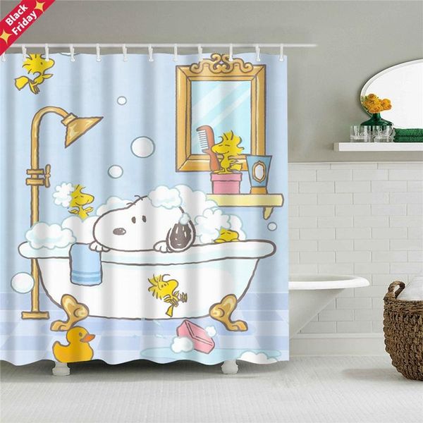 

printed waterproof anime shower curtain with hooks for bathroom cartoon figure polyester fabric curtains